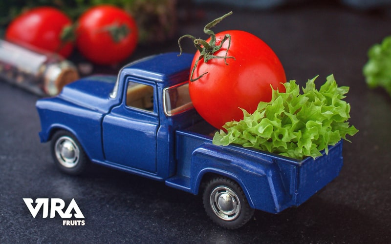 How is fresh fruit and vegetable transported?